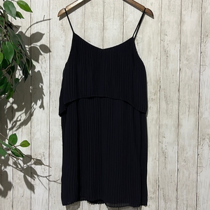 BCBGeneration Black Pleated Layered‎ Spaghetti Strap Dress Size Medium
